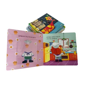 Impressão de livros de cartão infantil personalizado para colorir desenhos animados à prova d'água, capa dura, mais vendido