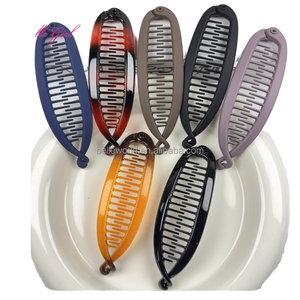 Pince à cheveux élégante pour femme, pour queue de cheval haute, type banane, avec peigne inférieur, en plastique épais, motif animal, version verticale, pour soirée - Product Image 6