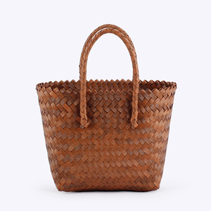 Bolsa de Compras Tejida de PVC con Diseño Geométrico, Nueva Colección de Verano, Gran Capacidad, para Uso Diario en el Supermercado, Tanjing - Product Image 6