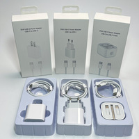 Cargador rápido de pared USB-C PD de 35 W, juego de cables trenzados de nailon de tipo C a tipo C, enchufes opcionales para EE. UU., UE y Reino Unido para tabletas, auriculares, uso diario