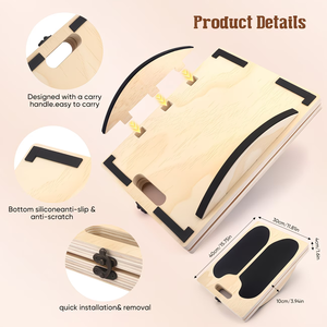 Planche inclinée en bois pour étirement des mollets avec 5 angles, planche inclinée en bois portable, planche inclinée en bois réglable pour étirement des pieds - Product Image 4