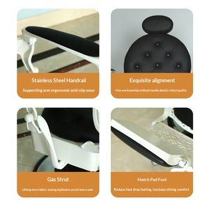Fauteuil de Barbier Rétro Personnalisé en Cuir Huilé – Utilisation Commerciale en Salon, Pivotant, Inclinable, Réglable en Hauteur pour Salon de Coiffure - Product Image 3