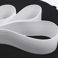 Bande élastique en polyester certifiée OEKO-TEX CQ, 10 mm-70 mm, blanche et noire, vente en gros, bandes élastiques tricotées personnalisées pour vêtements