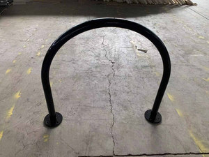 Commercial en acier robuste inversé large boucle U cerceau 2-Bike Double face montage au sol en poudre enduit vélo Parking Rack trafic - Product Image 2