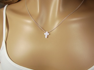 Nuovo Design Gioielli Religiosi Assiri da Donna <span class=keywords><strong>Collana</strong></span> <span class=keywords><strong>con</strong></span> Croce Blu in <span class=keywords><strong>Opale</strong></span> Argento Sterling 925 - Product Image 4
