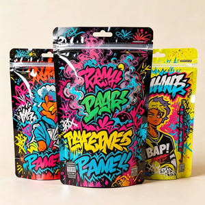 Sheng Kang <b>Packaging</b> Custom Printed Stand Up Pouch Zipper Bag With Graffiti Design Fashion Accessories Laminated Resealable - Product Image 5