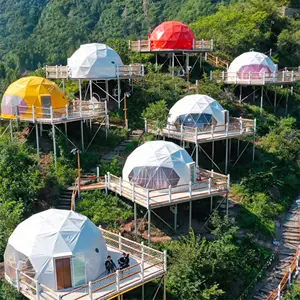 Подгонянный Открытый Кемпинг сборный водонепроницаемый зонтик глэмпинг геодезический Купольный дом, роскошная палатка для курорта/