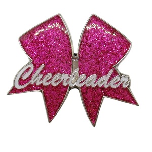 Tùy Chỉnh Chất Lượng Cao Kim Loại Mềm Men Glitter Bowknot Shape Pin Huy Hiệu - Product Image 1