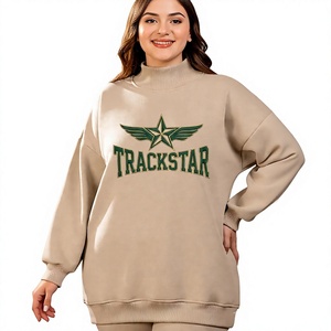 Sweat-shirt à col montant en molleton épais, imprimé graphique Green Wing TRACKSTAR, coupe oversize unisexe, style streetwear - Product Image 1