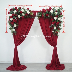Arco de rosas rojas al por mayor, flores artificiales para decoración de fondo en bodas y jardines. - Product Image 3