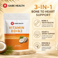 Fabricant de compléments alimentaires sur mesure, capsules molles de vitamine D3K2 pour adultes, favorisent la santé des os, vitamines en gros, capsule OEM