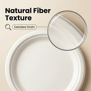 Linyexing X7 100% Compostable Sugarcane Heavy Duty <strong>Disposable</strong> <strong>Plates</strong> [125-Pack] 9 Inch &amp; 7inch Eco-Friendly Biodegradable - Product Image 3