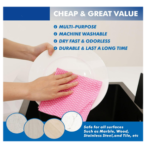 Tái Sử Dụng Đa Mục Đích Lint Miễn Phí Spunlace Không Dệt Tùy Biến Màu Đỏ Làm Sạch Khăn Lau Cho Hộ Gia Đình Sạch - Product Image 5