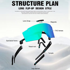 Lunettes de sport <span class=keywords><strong>VTT</strong></span> polarisées à verres miroir, lunettes de cyclisme et de course, <span class=keywords><strong>protection</strong></span> UV400, lunettes de sécurité extérieures rabattables, logo personnalisé - Product Image 3