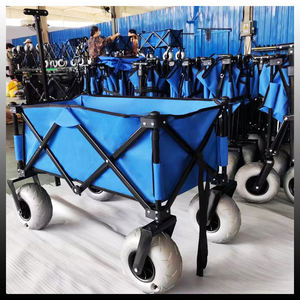 Vagón plegable de alta resistencia HW48 con neumáticos de globo, carrito de playa, transporte de equipaje de uso múltiple, trabajo de jardín, viajes de camping al aire libre - Product Image 3