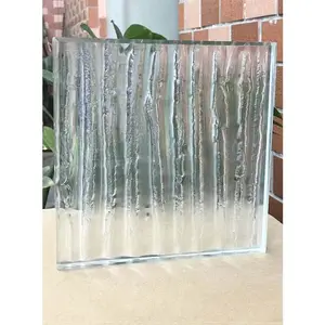 Kaca mencair panas bening untuk bagian atas meja bertekstur lembar kaca cor dekoratif mengalami panel kaca bangunan untuk dinding partisi