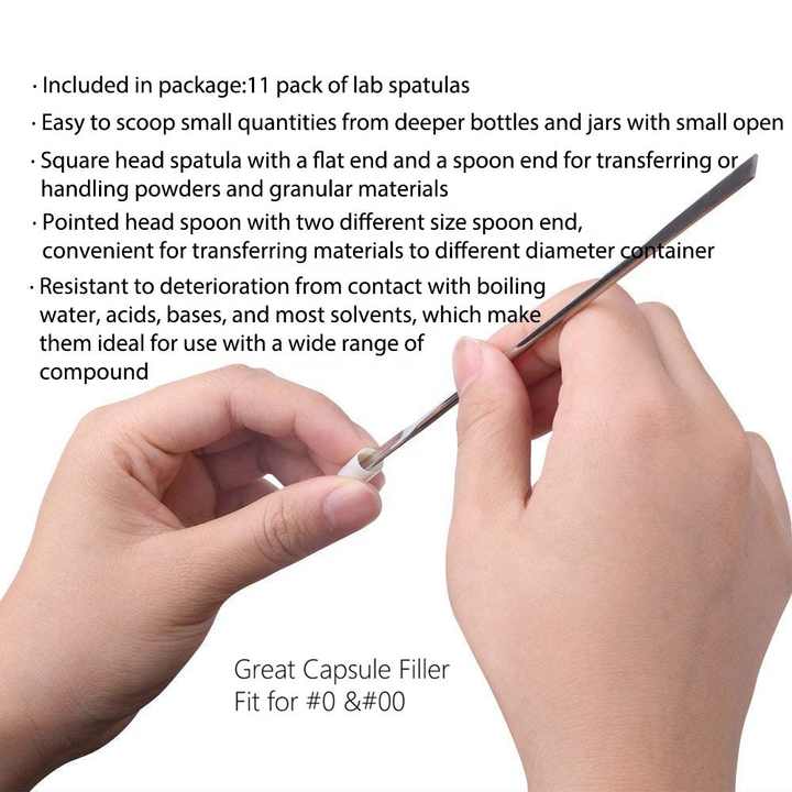 Lab Mini Spat 12Pcs Stainless Steel Lab Spatula Micro Scoop - 22cm Long Sampling ...