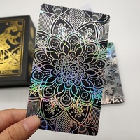 Jeu de 78 cartes de tarot arc-en-ciel holographique de luxe étanche et infroissable avec guide pour le jeu de cartes à jouer Fortune Telling