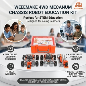 Kit de robot à châssis Mecanum 4WD pour Microbit/mPython, évitement d'obstacles, alimenté par batterie 18650, éducation intelligente STEM pour enfants - Product Image 2