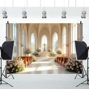 Toile de fond de mariage d'église luxueuse européenne fond de photographie de stock personnalisé pour la décoration d'accessoires de cérémonie fabriqué en chine - Product Image 4