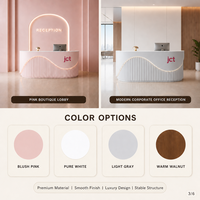 Comptoir de réception en bois rose de luxe sur mesure, écologique et moderne, pour boutique, salon de beauté, salon de coiffure