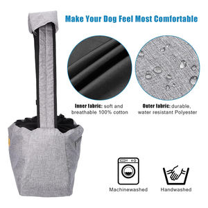 Tas selempang hewan peliharaan ekstra besar, kapasitas 15-25lbs tali empuk dapat disesuaikan ritsleting tas bahu poliester ramah perjalanan untuk anjing - Product Image 3