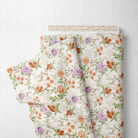 Échantillon Gratuit Tissu Popeline de Coton Imprimé à Motifs Floraux Simples 100% Coton Popeline