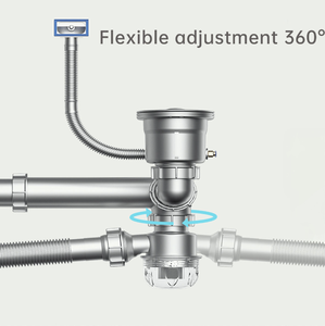 <span class=keywords><strong>Tuyau</strong></span> de vidange d'évier en acier inoxydable de forme ronde, installation facile, directement de l'usine - Product Image 4