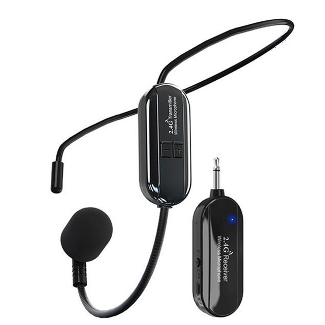 2.4G Wireless Headset Microphone for Teachers and Tour Guides Little Bee Headset Earpiece Amplifier Microphone