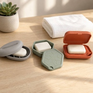 Manufacturer Custom <b>Silicone</b> Soap Case Box Holder Container Bathroom Travel Drainage Ventilated Quick Dry OEM ODM Molding - Product Image 2