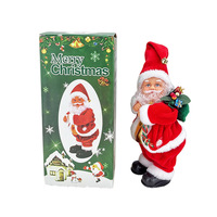Nouvelle figurine de Père Noël électrique transfrontalière en PVC, cadeau de Noël, poupée de Père Noël sur pied pour vitrines