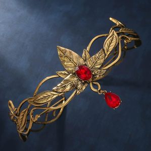 إكسسوار شعر نسائي عتيق للتنكر، مجوهرات للجبهة، تاج أوراق الشجر من السبائك بتصميم قديم، عصابة رأس - Product Image 1