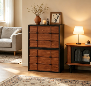 Mueble de Almacenamiento Moderno de Madera con Puertas de Tablero para Sala de Estar - Product Image 3