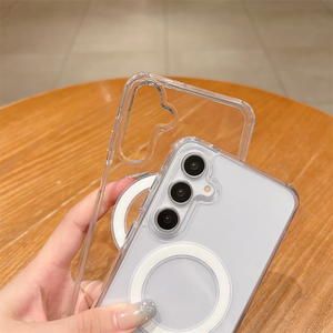Coque de téléphone de charge sans fil magnétique acrylique transparente pour Samsung Galaxy S25 Edge S24 S23 Plus S22 Ultra S21 FE couverture arrière - Product Image 4