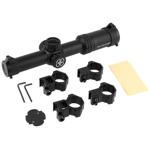 FOCUHUNTER 1-6X24E 1/5 MRAD LPVO Mirino Telescopico da Caccia Illuminato Rosso, Secondo Piano Focale, Resistenza al Rinculo 800g, in Alluminio - Product Image 6