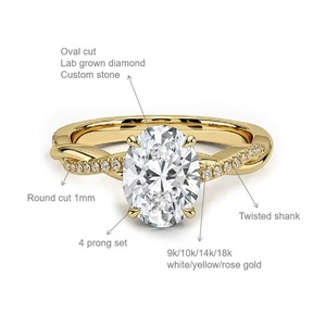 Marquise Cut Lab Grown Diamond Wedding <b>Ring</b> Set 5 Carat VS Clarity IGI Certified 18K Solid Gold Luxury Anniversary Gift - Product Image 3