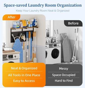 Low Price Vintage Waterproof Wall Mount Ironing <strong>Board</strong> Hanger <strong>Iron</strong> <strong>Board</strong> Holder <strong>Storage</strong> Shelf Broom Mop Organizer Pot <strong>Storage</strong> for - Product Image 5