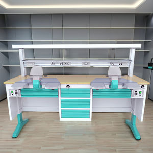 Postazione di lavoro dentaria funzionale del banco di laboratorio della mobilia dentaria del laboratorio con vuoto per uso orale della scuola e dell'ospedale - Product Image 1