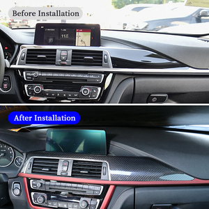 Углеродное волокно аксессуары для салона автомобиля для 2013-2019 BMW 3/4 серии F30 F33 F34 F36 центральной консоли приборная панель накладка - Product Image 2