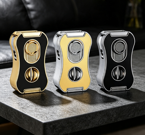 Custom Logo <b>Cigar</b> Torch <b>Lighter</b> with <b>Cigar</b> Cutter Factory Wholesale - Product Image 1