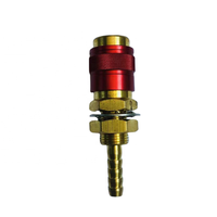 Adaptateur de gaz refroidi à l'eau en laiton bleu rouge de 8mm raccord rapide pour prise de torche de soudage TIG MIG MAG