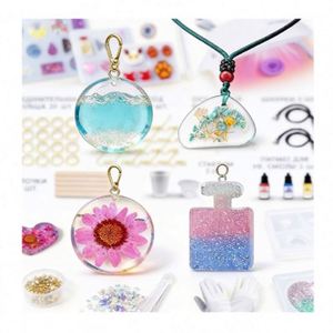 Gift Ready <b>Silicone</b> Jewelry Kit Hard Transparent Cure UV Light Molds Earrings Pendants Glitter Foil Flowers DIY Craft Supplies - Product Image 5