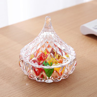 Pot de stockage en cristal de verre moderne Conteneur d'aromathérapie goutte d'eau Petit bonbon à usage alimentaire pour les cadeaux Ornement en gros