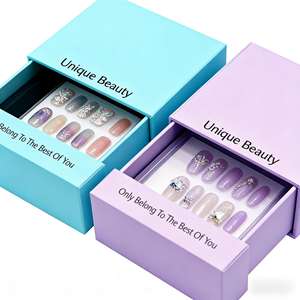 Boîtes cadeaux en carton carré biodégradables avec impression personnalisée et lamination <span class=keywords><strong>mate</strong></span>, boîte à tiroir pour emballage de vernis à ongles et d'huile - Product Image 1