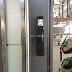Grande porte d'entrée moderne en aluminium et verre personnalisé antivol pour villa, salle de bain, application - Product Image 5