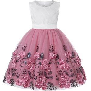 A9 sin mangas dama de honor boda <span class=keywords><strong>princesa</strong></span> niños arco cumpleaños bola fiesta espectáculo noche lavanda Rosa vestidos suaves para niñas - Product Image 1