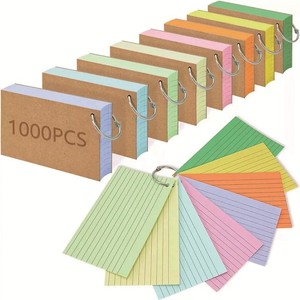 A8 Lined Loose-Leaf Vocabulary Notebook American Style Pre-Punched 100 Sheets Kraft Cover Iron Ring Optional - Product Image 1