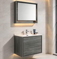 Meuble de salle de bain mural moderne et simple avec miroir, meuble-lavabo mural commercial en gros pour appartement