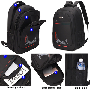 Sac à dos pour ordinateur portable en polyester grande capacité multifonctionnel, étui de rangement imperméable et tendance, sac à bandoulière pour l'école - Product Image 3