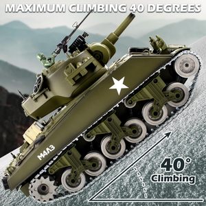 <span class=keywords><strong>Char</strong></span> d'assaut télécommandé DWI Dowellin 1:18, modèle M4A3 <span class=keywords><strong>Sherman</strong></span> en alliage métallique avec chenilles, jouet RC qui tire des billes et produit de la fumée. - Product Image 5